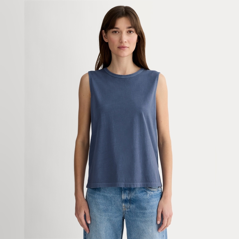 Everlane Blue Sleeveless Tank Top